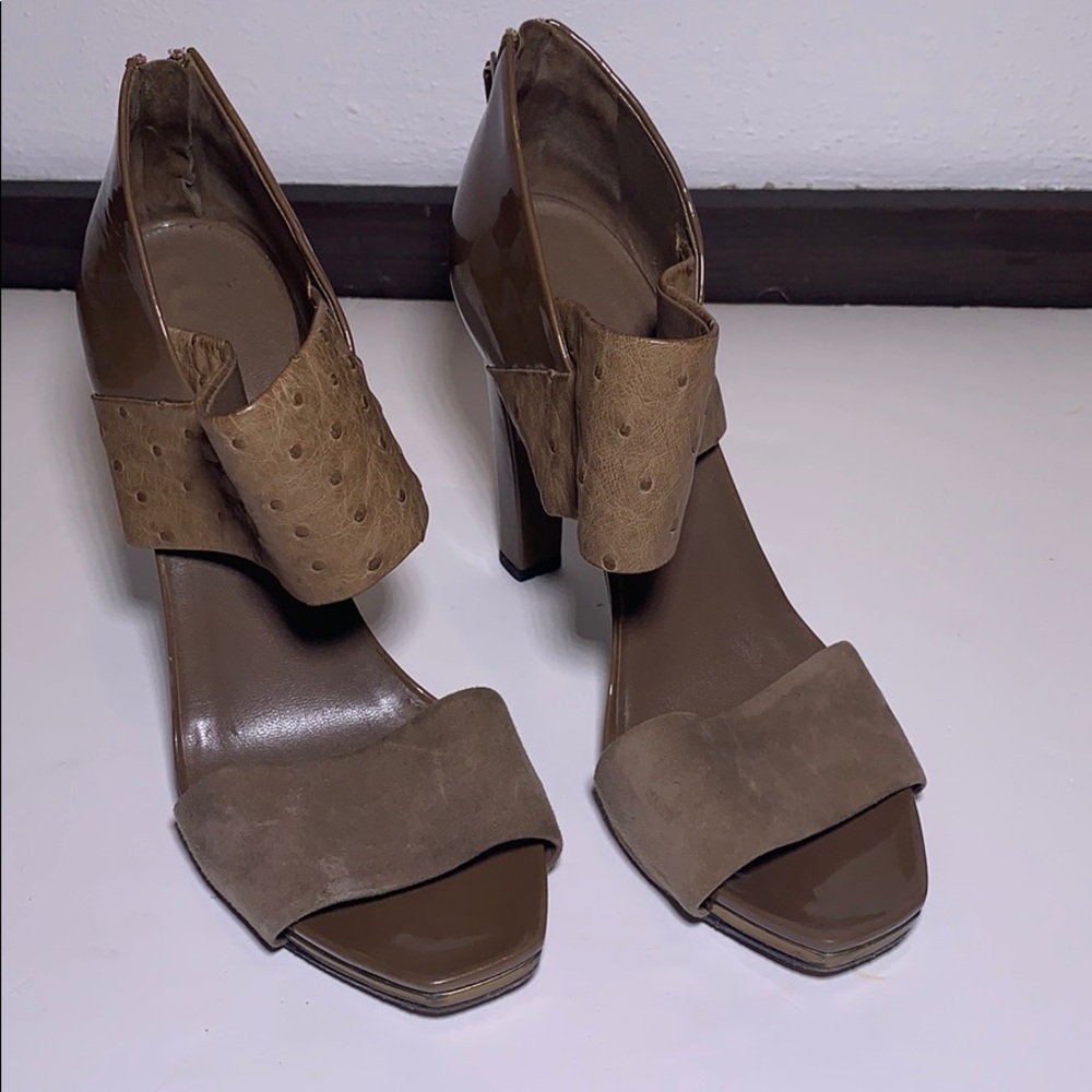GUCCI leather suede heels